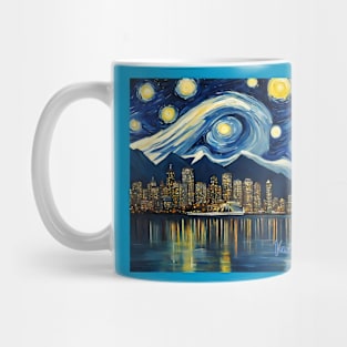 VANCOUVER T-SHIRT Van Gogh T-SHIRT BC Night Skyline Mug